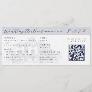 Convites Italian Villa Plane Ticket Destination Wedding
