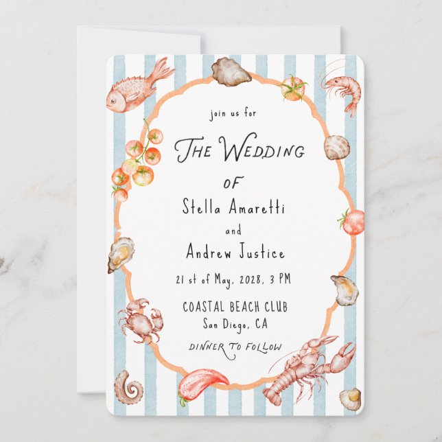 Convites Italian Watercolor Rustic Wedding Invitation (Frente)