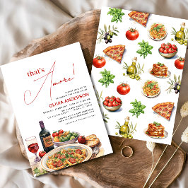 Convites Italiano Amore! Chá de panela de Aquarela