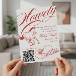 Convites Itinerário da Bachelorette Vermelha Ocidental Ilus