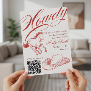 Convites Itinerário da Bachelorette Vermelha Ocidental Ilus