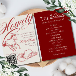 Convites Itinerário da Bachelorette Vermelha Ocidental Ilus