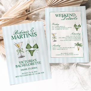 Convites Itinerário da Festa de solteira de Bikinis e Marti