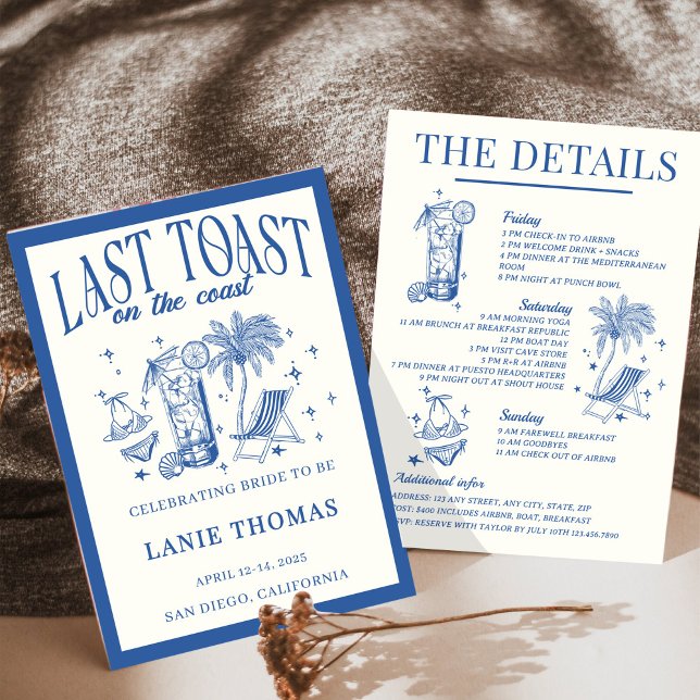 Convites Itinerário da última despedida de solteira na cost (Criador carregado)