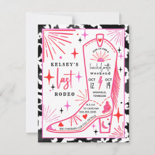 Convites Itinerário da Última Rapariga Rodeo Bachelorette C
