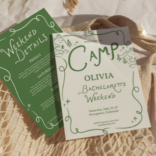 Convites Itinerário de Acampamento Verde da Camp Bacheloret