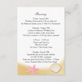 Convites Itinerário de Casamento Sparkle Beach Seashell Ros