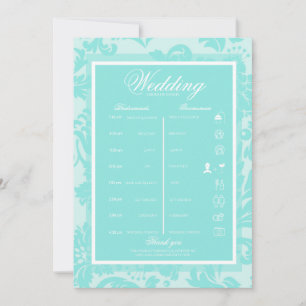 Convites Itinerário de damasco verde itinerário