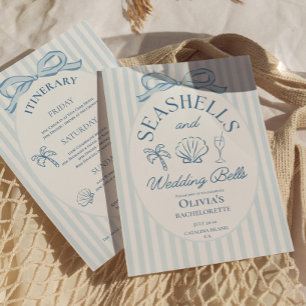 Convites Itinerário de Despedida de Solteira Conchas e Sini