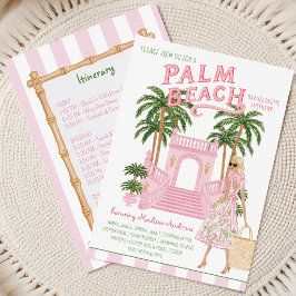 Convites Itinerário de Despedida de Solteira Preppy Palm Be