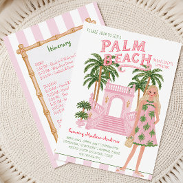 Convites Itinerário de Despedida de Solteira Preppy Palm Be
