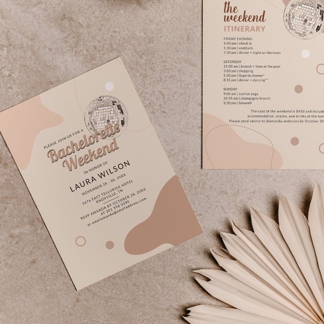 Convites Itinerário de Festa de Fim de Semana do Disco Retr (Criador carregado)