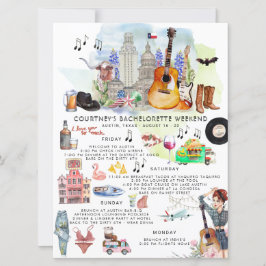 Convites Itinerário de Fim de Semana Bachelorette | Austin,