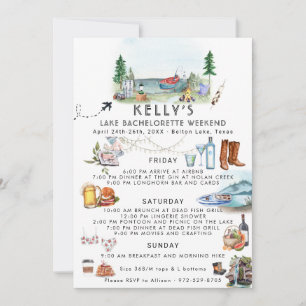 Convites Itinerário de Fim de Semana Bachelorette   Campo d