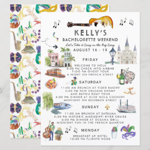 Convites Itinerário de Fim de Semana Bachelorette   Invit 
