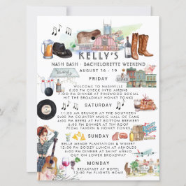 Convites Itinerário de Fim de Semana Bachelorette | Nashvil