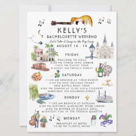 Convites Itinerário de Fim de Semana Bachelorette | Nova Or