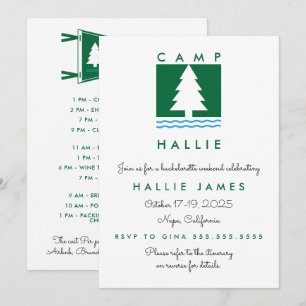 Convites Itinerário de Fim de Semana da Festa de Despedida 