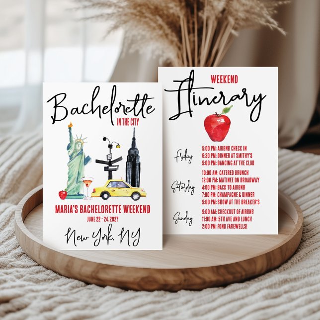 Convites Itinerário de Fim de Semana da Festa de solteira (Criador carregado)