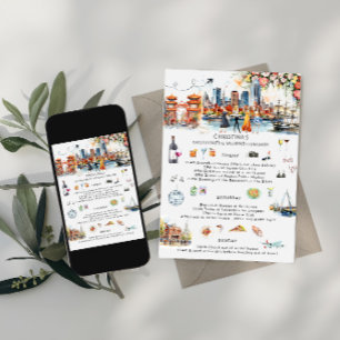 Convites Itinerário de Fim de Semana da Solteira   Boston