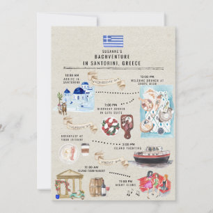 Convites Itinerário de Fim de Semana da Solteira   Santorin