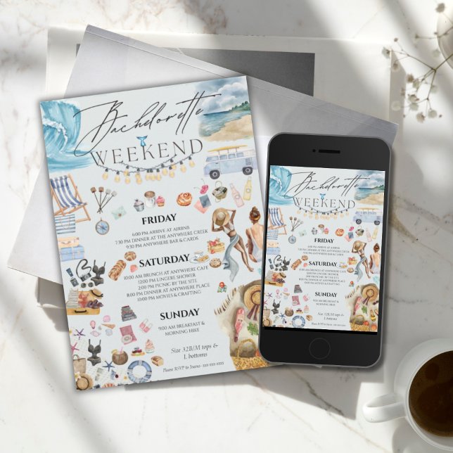 Convites itinerário de fim de semana de acampamento para so (Criador carregado)