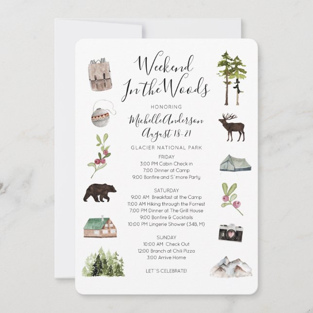 Convites Itinerário de Fim de Semana de Ataque de Ataque (Frente)