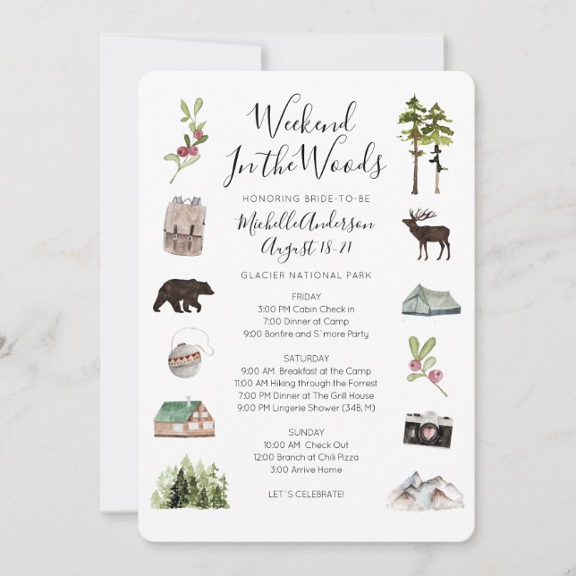 Convites Itinerário de Fim de Semana de Ataque de Ataque (Frente)