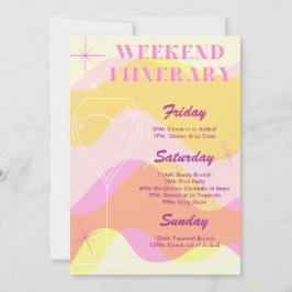 Convites Itinerário de Fim de Semana de Boozy & Groovy
