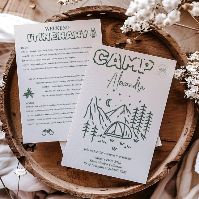 Convites Itinerário de Fim de Semana de Campanha Bacheloret (Criador carregado)