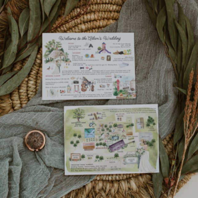 Convites Itinerário de Fim de Semana de Casamento | Colheit (Criador carregado)