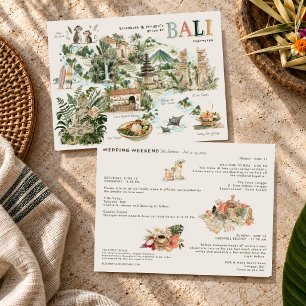 Convites Itinerário de Fim de Semana de Casamento em Bali