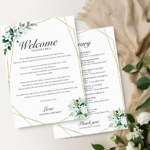 Convites Itinerário de Fim de Semana de Casamento Geométric