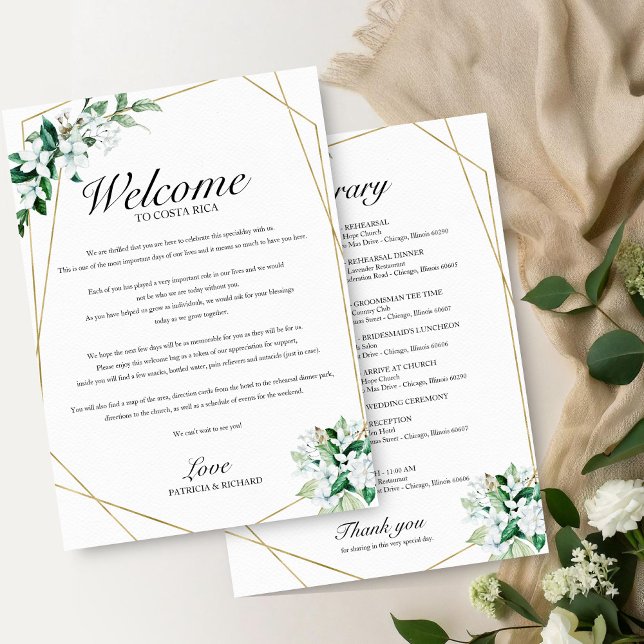 Convites Itinerário de Fim de Semana de Casamento Geométric (Criador carregado)