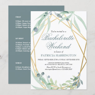 Convites Itinerário de Fim de Semana de Despedida de Soltei