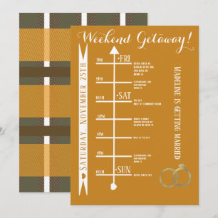 Convites Itinerário de Fim de Semana de Despedida de Soltei