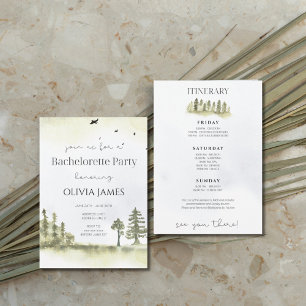 Convites Itinerário de fim de semana para acampar bachelore
