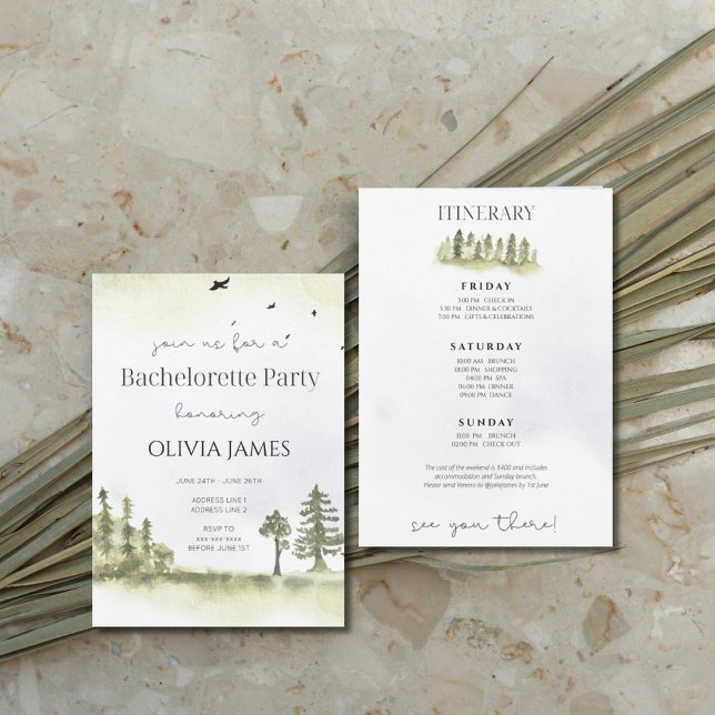 Convites Itinerário de fim de semana para acampar bachelore (Criador carregado)