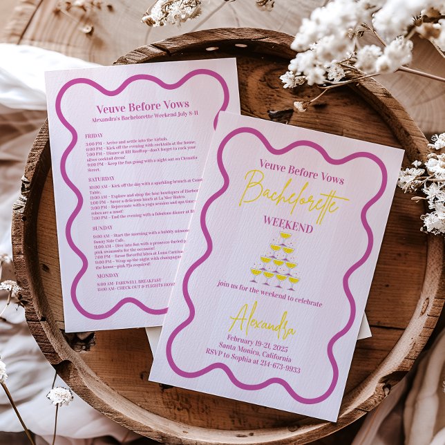 Convites Itinerário de Fim de Semana Veuve Antes de Vows Ba (Criador carregado)