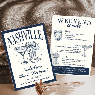 Convites Itinerário de Nashville Bachelorette Rodeo Cocktai