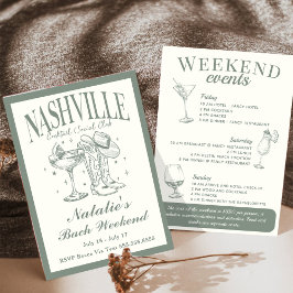 Convites Itinerário de Nashville Bachelorette Rodeo Cocktai