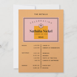 Convites Itinerário do Brinde de Champagne