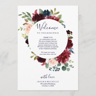 Convites Itinerário do Casamento Carta de Boas-Vindas do Ho