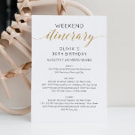 Convites Itinerário do Dia de Aniversário Dourado do Elegan<br><div class="desc">Linha do tempo de programação do Faux calligráfico Dourado Moderno Elegante. Design apresenta um esquema de texto elegante e moderno. Para fazer alterações avançadas,  selecione a opção "Clique para personalizar mais" em Personalizar este modelo.</div>