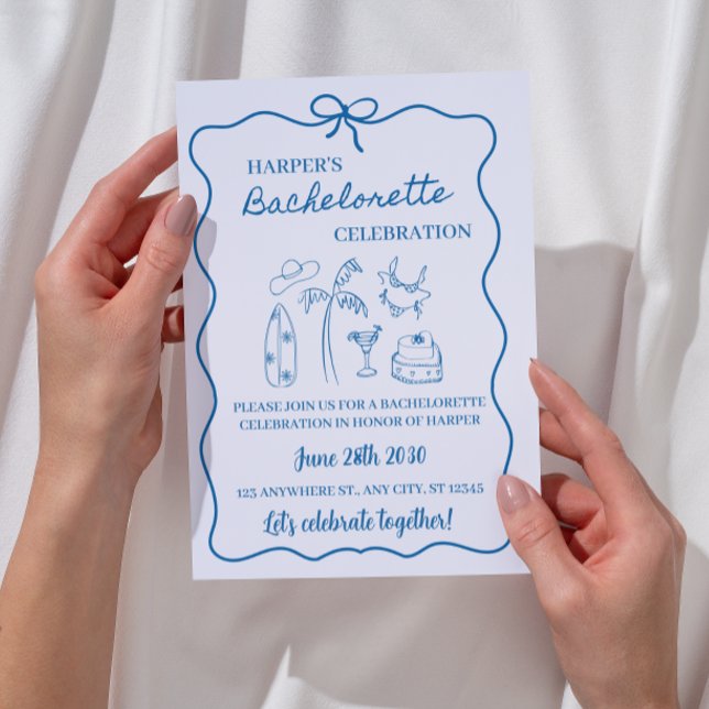 Convites Itinerário do Fim de Semana da Bachelorette de Azu (Criador carregado)