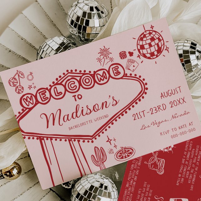 Convites Itinerário do Fim de Semana da Bachelorette de Veg (Criador carregado)