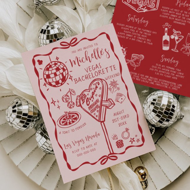 Convites Itinerário do Fim de Semana da Bachelorette de Veg (Criador carregado)