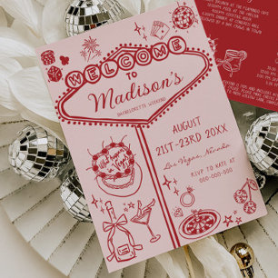 Convites Itinerário do Fim de Semana da Bachelorette Vermel