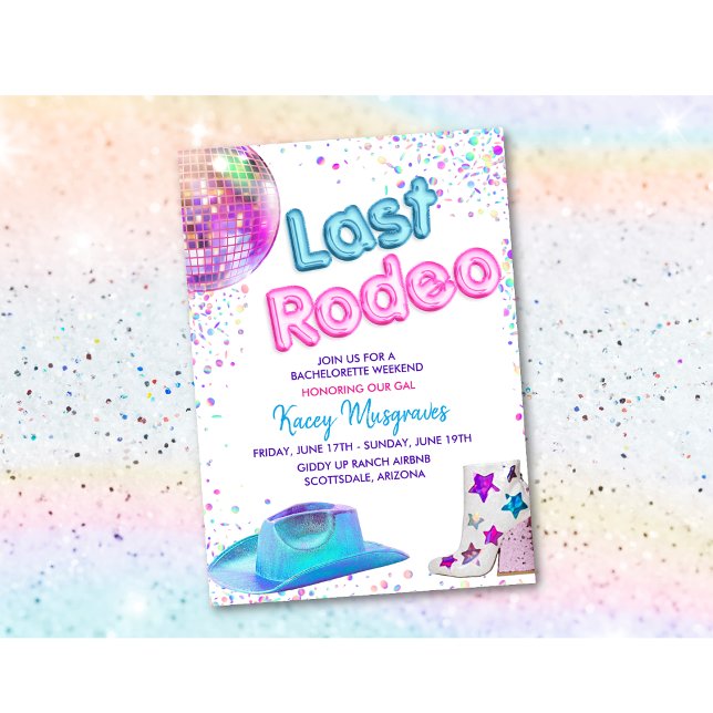 Convites Itinerário do Fim de Semana da Desco Cowgirl Bache (Criador carregado)