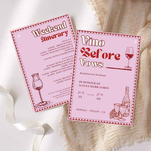 Convites Itinerário do Fim de Semana da Despedida de Soltei (Criador carregado)